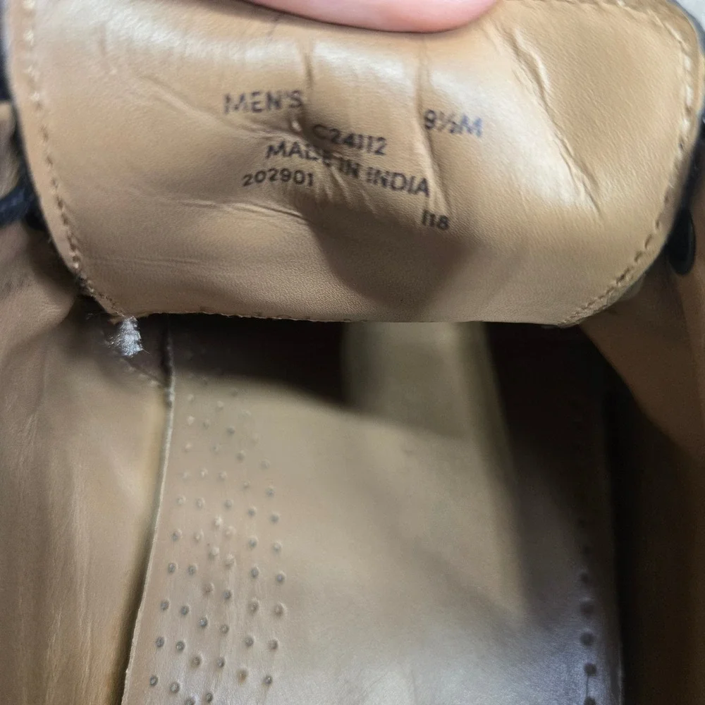Cole Haan Grand OS Warren Welt Wingtip‎ Oxford Shoes Black Pebbled Leather 9.5